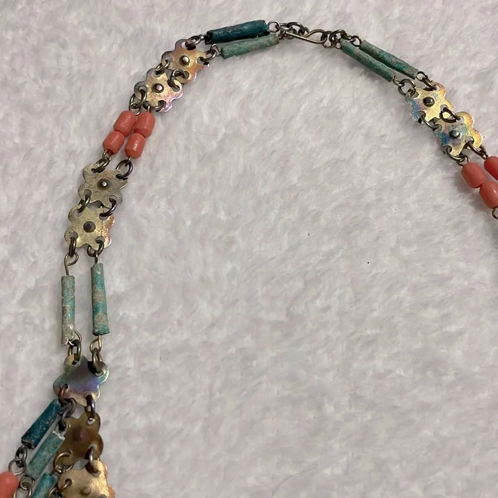 Vintage Egyptian Revival Bib Necklace - Picture 3 of 8